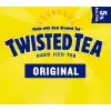 Bright yellow Twisted Tea original packaging design.