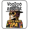 Voodoo Ranger Juicy Haze IPA label design.