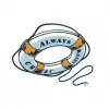 Lifebuoy illustration with "Always" text design.