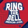 Bold beer label with ringing bell graphic.