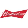 Budweiser logo with iconic red and white design.
