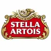 Elegant red and gold Stella Artois logo design.