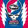 Colorful label featuring skull and lightning motifs.