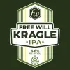 "Free Will Kragle IPA label with hop design."